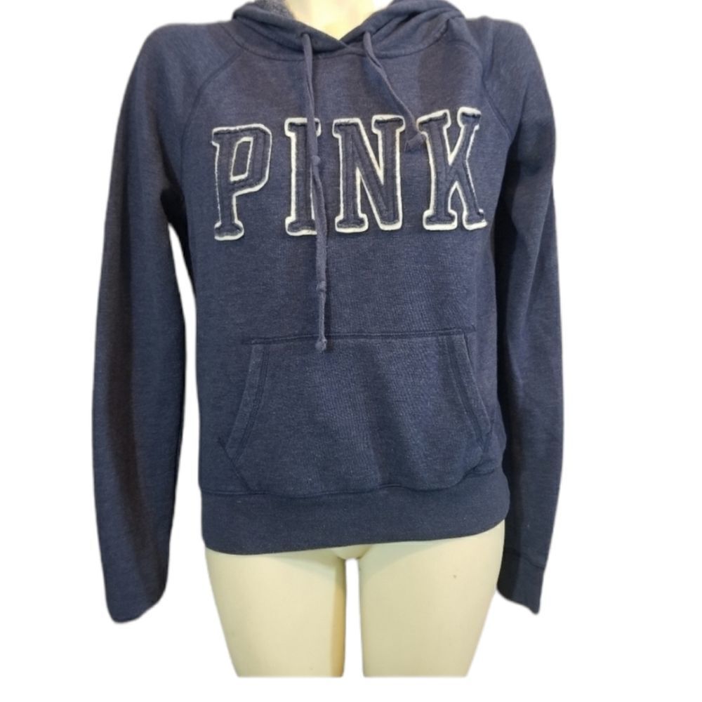 VS Pink Blue Varsity Lettered‎ Pullover Hoodie Size Small